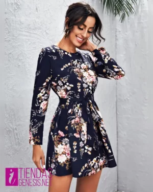 Vestido floral con cinturón